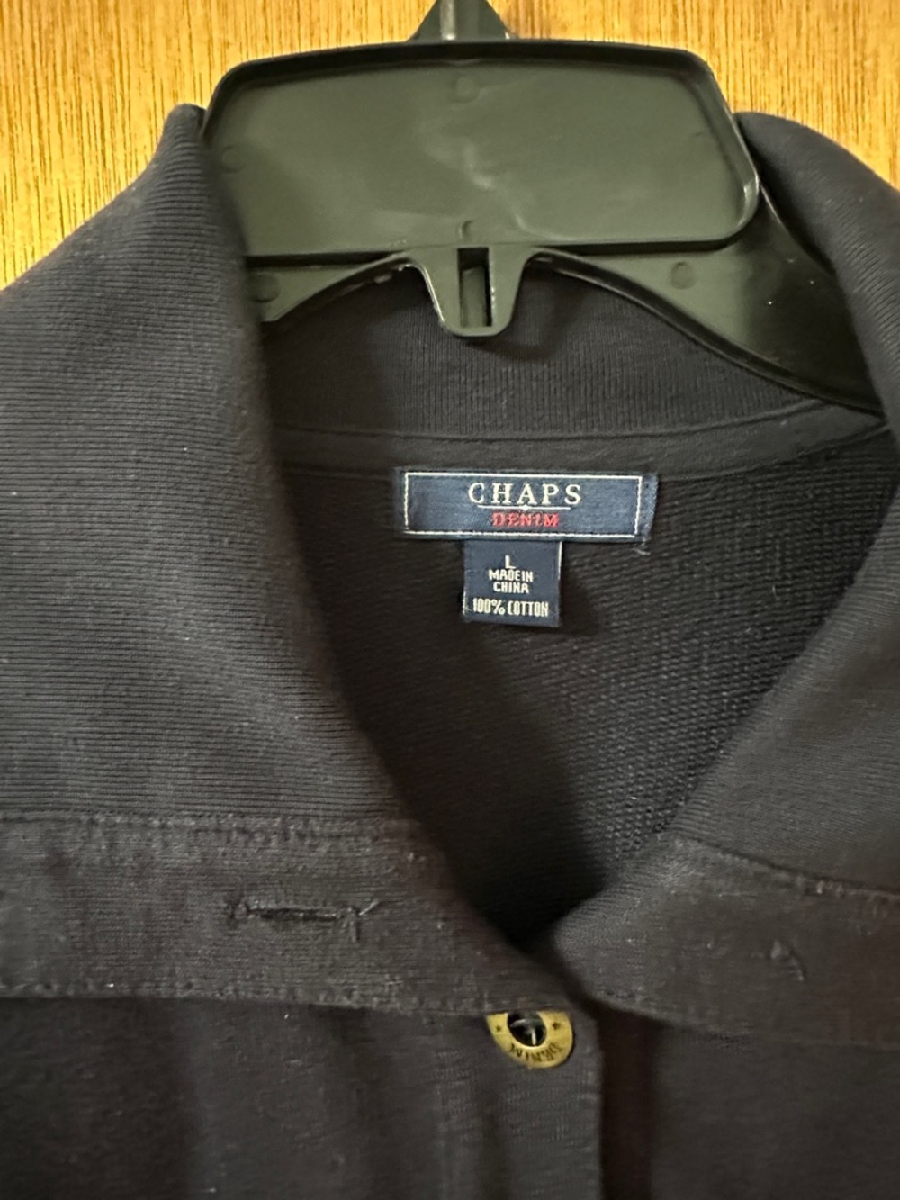 Chaps Navy Button-Front Utility Jacket - Picture 2 of 5